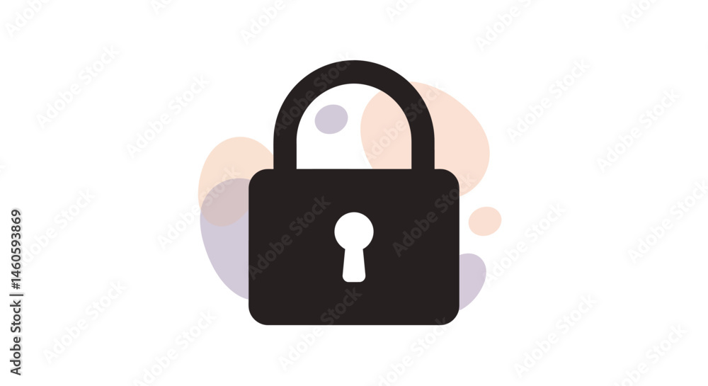 Aufkleber padlock icon with keyhole symbolizing security and privacy protection in simple vector design