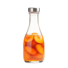 Peach Apricot Nectar Bottle Isolated on Transparent Background