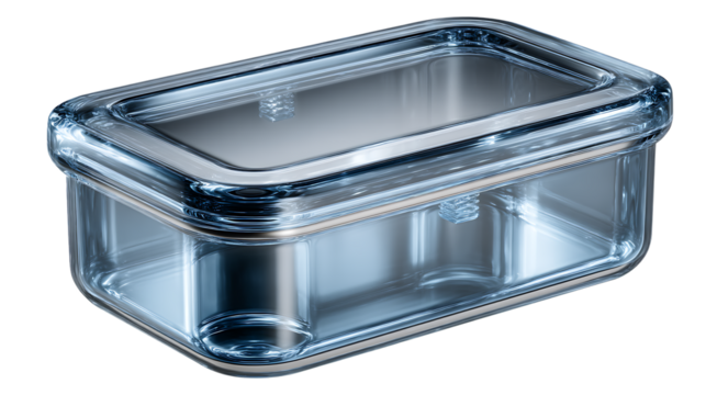 Glass Container Transparent Box Empty Storage Display Case Product Mockup 3D Rendering Cl