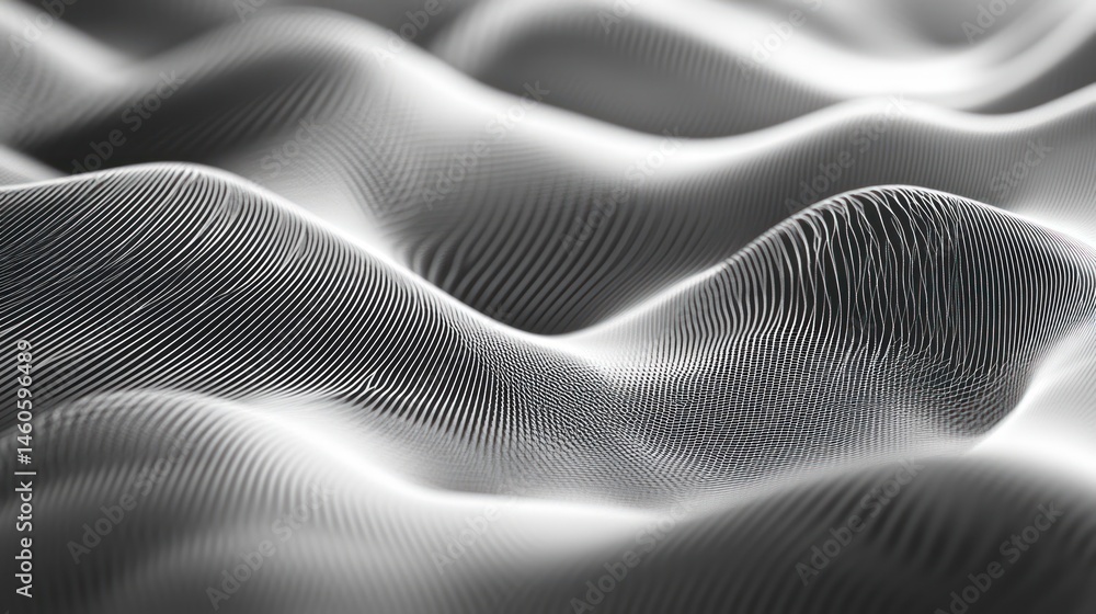 Fototapete abstract grayscale undulating surface with fine line pattern texture