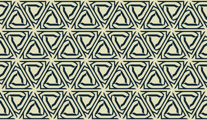 Vector layout with curved line, illusion triangles. Abstract hipster pattern. For your wallpaper, advert, banner, poster. mixed green color. seamless