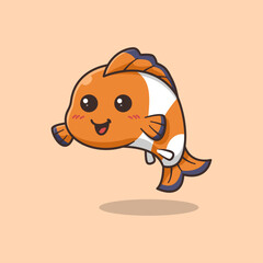 Cute Fish Cartoon Vector Illustration.
