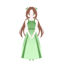 girl in green dress icon