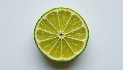 Slicing fresh lime fruit kitchen table photography bright lighting top-down view culinary freshness