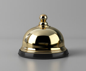 Iconic hotel bell on a clean background, representing efficient and welcoming customer service in classic hotel environments.