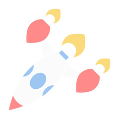 Spaceship icon in flat design