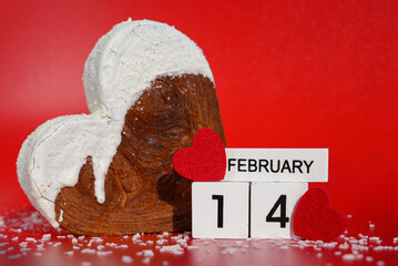 14 February international valentine's day love holiday celebration gift present idea Heart shaped...