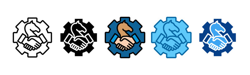 Strategic Alliances Icon Set Multiple Style Collection
