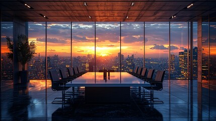 Fototapeta premium Office city night view sunset
