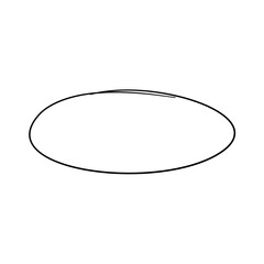 Hand Drawn Doodle Oval. Highlight Element. Vector Illustration