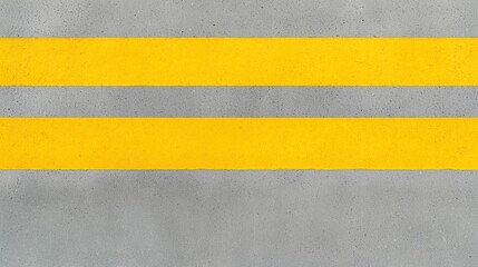 Two parallel yellow lines painted on a gray asphalt road surface.