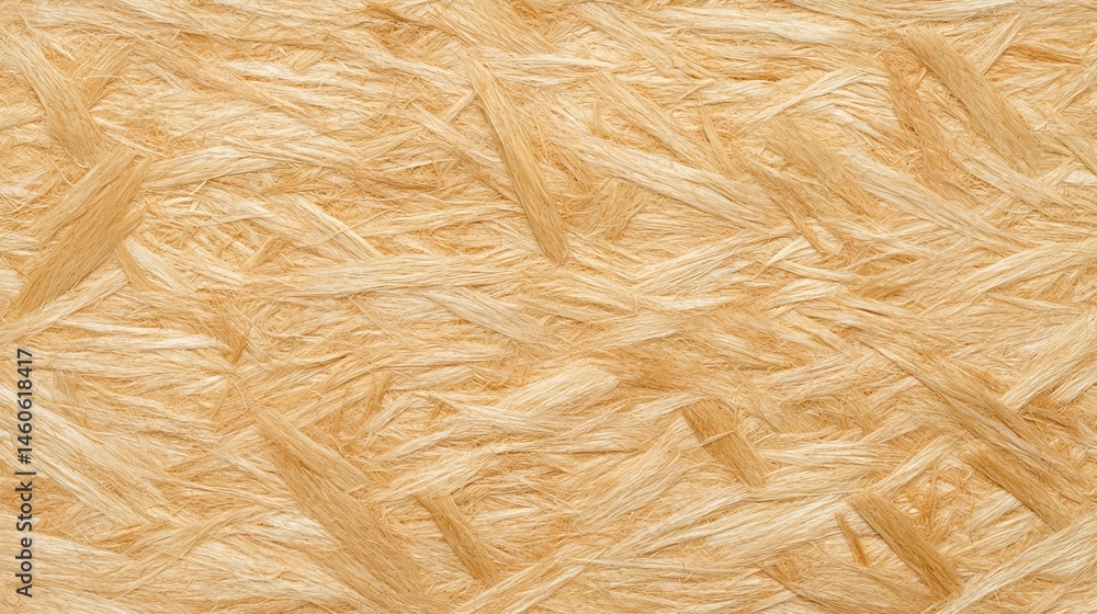 Poster close-up view of textured wood strands, showcasing a pattern often seen in oriented strand board or 
