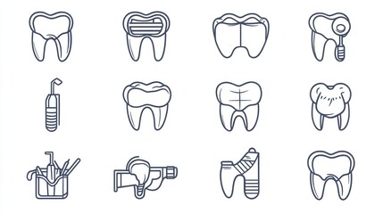Dental Procedures Illustrated Icons