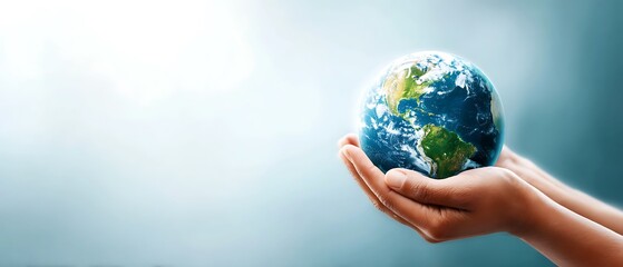 Hands Gently Holding Our Planet Earth a Symbol of Global Care and Environmental Protection
