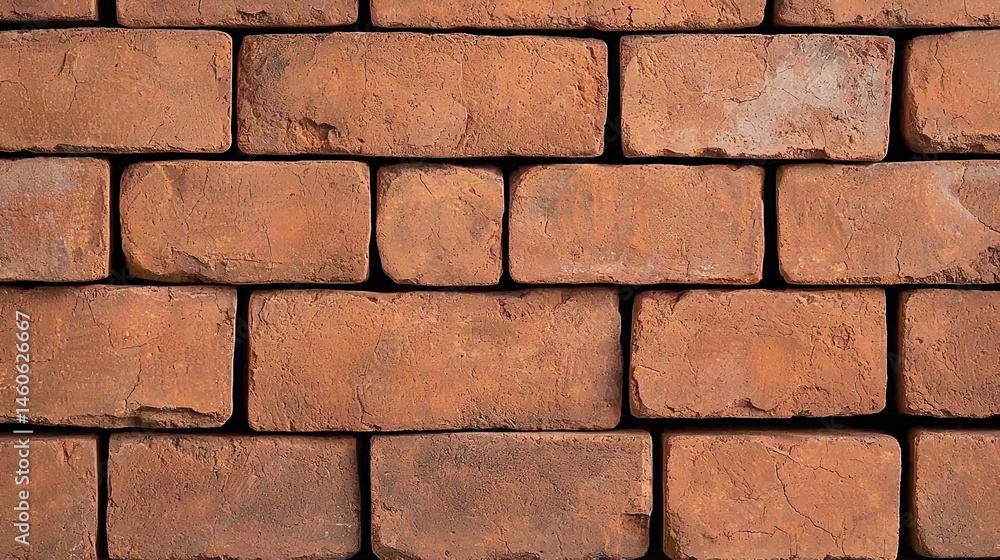 Poster a close-up view of a rustic red brick wall with visible texture and mortar lines.