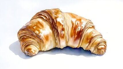 Close-up illustration of a golden-brown croissant.