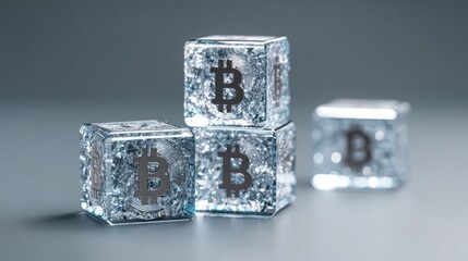 Block of bitcoin representing luxury blockchain icon concept within the premium digital finance realm