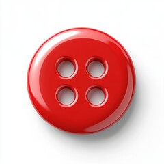 Fototapeta premium Red button with four holes (1)
