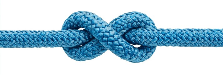 Infinity knot in blue rope