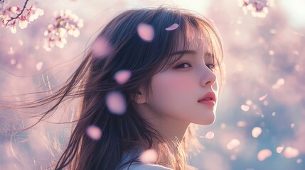 Beautiful model girl with Brown hair strand in spring season,silky healthy chestnut wavy hair strand,hair wavy ribbon, with smooth,Keratin straightening,Treatment,straight long hair,procedures.