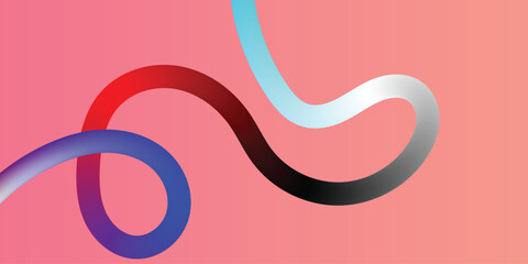 Abstract background with pink ribbon  Gradient Vector Pattern. Color Wave Graphic Element. Rainbow Geometric Line Shape Gradient Shapes. Wavy and Spiral Ribbons. Dynamic Lines with Color Gradation