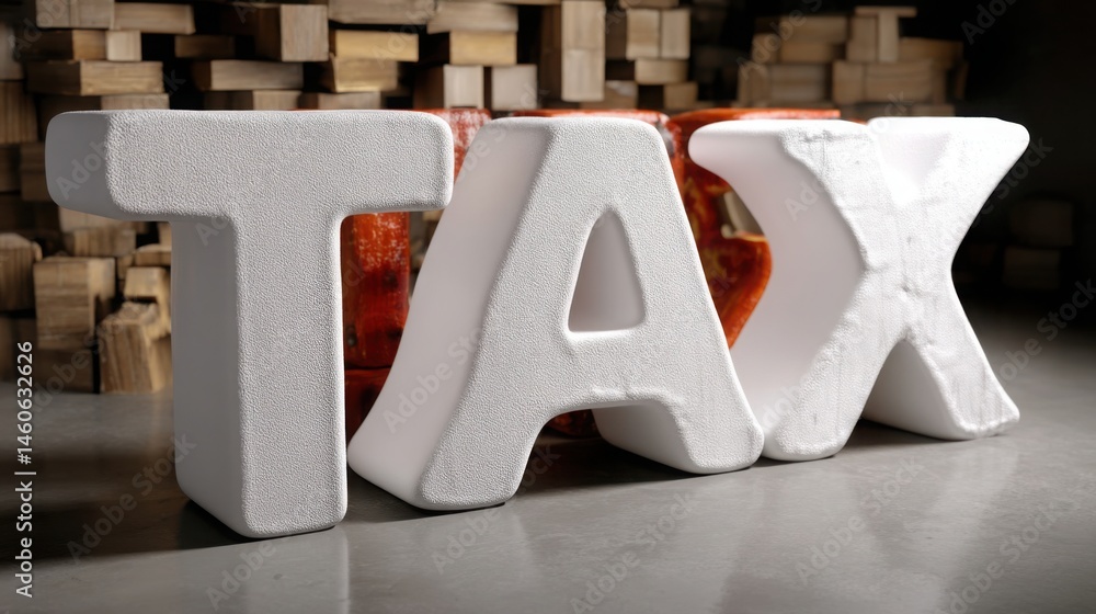 Poster white letters with a slice of tomato highlighting a minimalist tax strategy concept optimized for cl