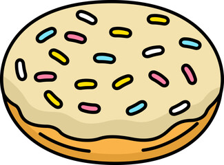 Macchiato glazed donut topped with rainbow sprinkles