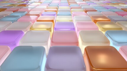 Obraz premium Abstract Pastel Cube Background Colorful Shiny Blocks Design