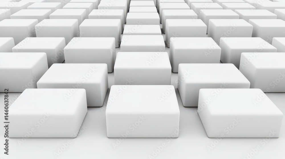 Poster white cubes pattern minimalist 3d background abstract design modern texture clean geom