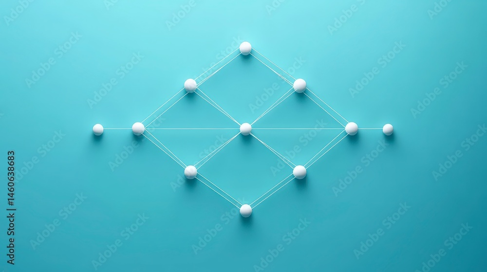 Poster network connection abstract minimalist sphere grid design