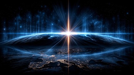 Glowing Earth  Cosmic Rays  Night Lights  Space  Starburst  Universe  Energy  Fantasy  Sci