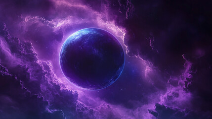 Deep purple scene of the bright sky