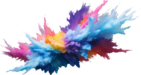 Abstract Multicolor Paint Cloud Explosion, Dynamic Artistic Background