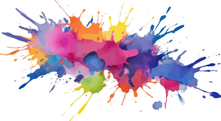 Colorful Abstract Paint Splash Background, Vibrant Multicolor Ink Blot Art