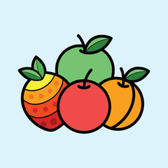 A Colorful Cluster of Fresh Fruits Apples Oranges and More