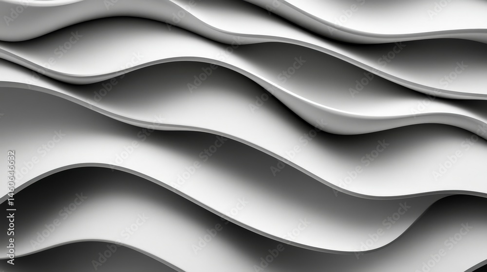 Poster abstract gray white wave background minimalist design modern texture 3d render