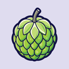 vibrant illustration of a cherimoya fruit a tropical delicacy with a unique texture and flavor profile