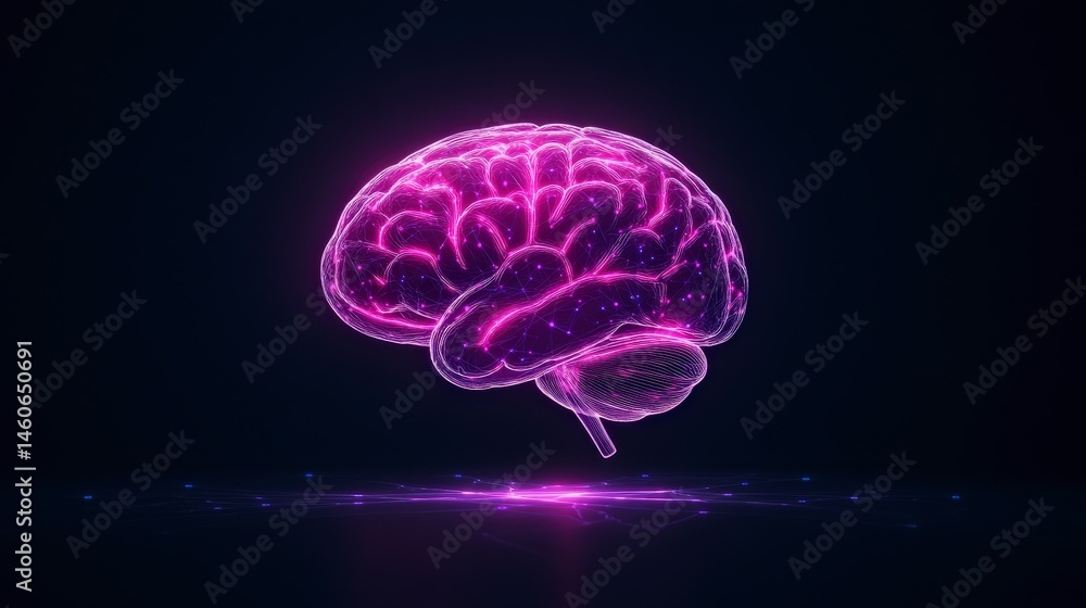 Aufkleber glowing brain neural network ai artificial intelligence technology concept