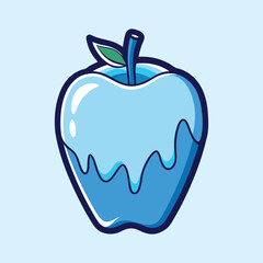 A Deliciously Dripping Blue Candy Apple Illustration