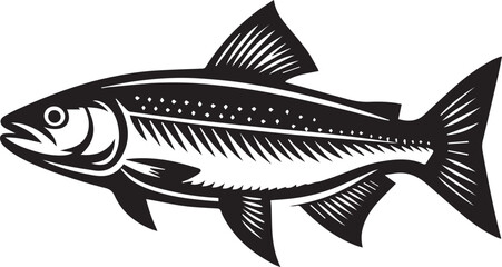 Fototapeta premium vector illustration of a fish white background