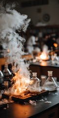 Vibrant Chemical Reaction in a Modern Laboratory