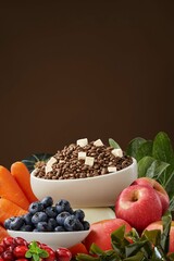 A nutritional meal consisting of pet food and freeze-dried chicken breast