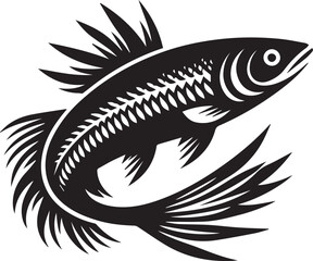 Fototapeta premium vector illustration of a fish white background