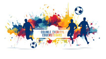 Soccer Championship Design Element: Football Theme with Striking Colorful Patterns