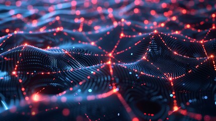 Neon-lit digital grid symbolizing advanced neural network operations.