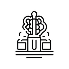 Minimalist Caduceus Medical Symbol Outline with Transparent Background Design