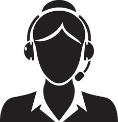 customer service woman head vector illustration white background