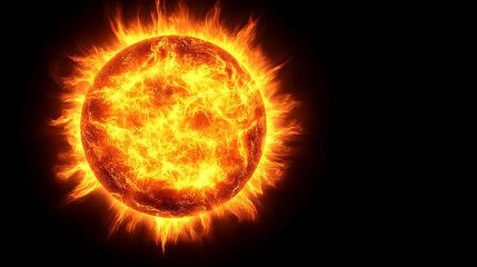 Fototapeta premium Fiery Stellar Orb Blazing in Cosmic Darkness