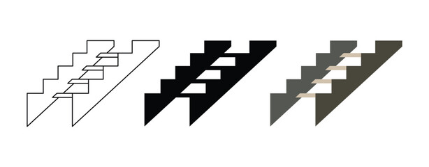 Stairs Icon Set Design