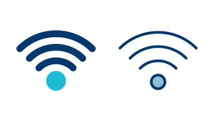 WIFI Icon vector isolated on white background. signal vector icon. Wireless and wifi icon or sign for remote internet access